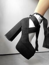 black platform heels high heels lace up 38 Decolletè black pumps high heels