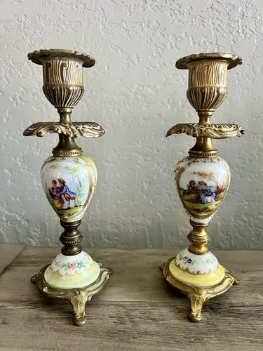 Coppia antichi candelabri - coppia, di