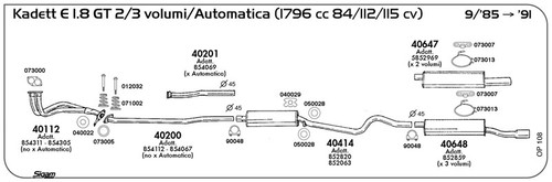 Marmitta posteriore per - per, opel