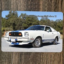 Poster Insegna Garage Parete Metallo Ford Mustang II Cobra II 2 Auto 8x12 1976