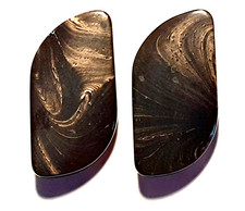 2 grandi bottoni da cappotto vintage usati plastica (sfregamento) GRIGI/rosati