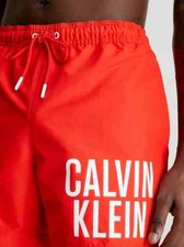 CALVIN KLEIN uomo costume mare  boxer pantaloncino medio rosso nuova collezione