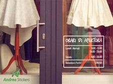 orari apertura negozi - sticker adesivo vetrine bar caffè vetrofania muri decal