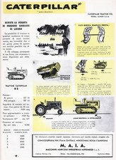 PUBBLICITA' 1956 TRATTORE A CINGOLI CATERPILLAR MOD. D2 ILLINOIS CARATTERISTICHE