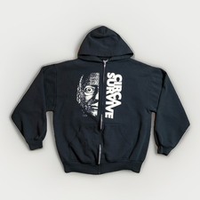 Vintage Circa Survive RARO primi anni 2000 Y2K vintage felpa con cappuccio zip giacca fascia merce