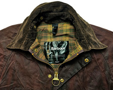 *HOT VINTAGE Uomo BARBOUR A103 BEDALE PARKA PLAID FODERATO BORDEAUX CERATO Giacca C36 S