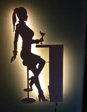 3D wall sign hot girl cafe