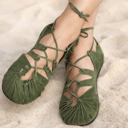 Scarpe vita alta pelle verde - scarpe,