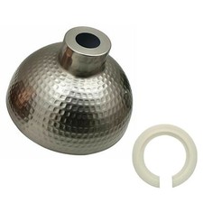 Plafoniera paralume moderno retrò metallo nichel satinato diametro 26 cm altezza 16,5 cm