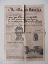 GAZZETTA DELLA DOMENICA 12 1938 CICLISMO Giuseppe OLMO Milano Pierino Favalli