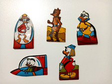 Lotto 5 figurine Plasteco Formaggino Mio Serie Paper Star Walt Disney