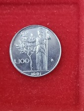 Italia repubblica moneta da 100 Lire Minerva 1991 piccola II° tipo con 99 chiusi