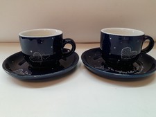 BACI PERUGINA 2 TAZZINE CAFFÈ TAZZINA CON PIATTO COFFEE CUP FRASI CARTIGLIO 