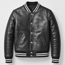 Giacca Varsity in pelle da