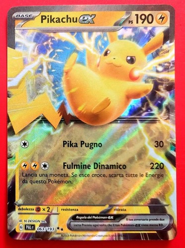 Carta pokemon pikachu - carta, ex