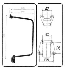 Braccio specchio sx nero per