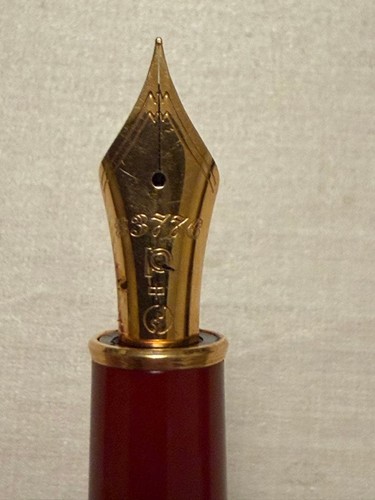 Penna stilografica rossa oro
