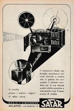 PUBBLICITA' 1947 SAFAR MOD. PEM 16 MM RADIO CINESONORO PORTATILE FAMIGLIE