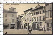 AREZZO PIAZZA UMBERTO I° BIRRERIA CAFFE' PARRUCCHIERE_CARTOLINA VG 1934