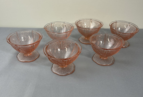 Set pink depression glass - pink,