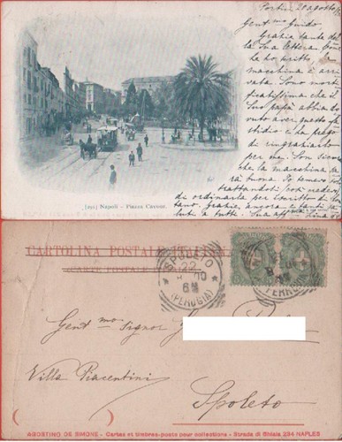 Cartolina napoli piazza - napoli, .