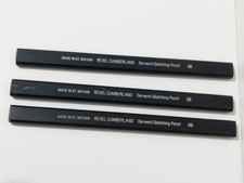 Vintage 3 rare Matite da schizzo Derwent da disegno piatte Rexel Cumberland
