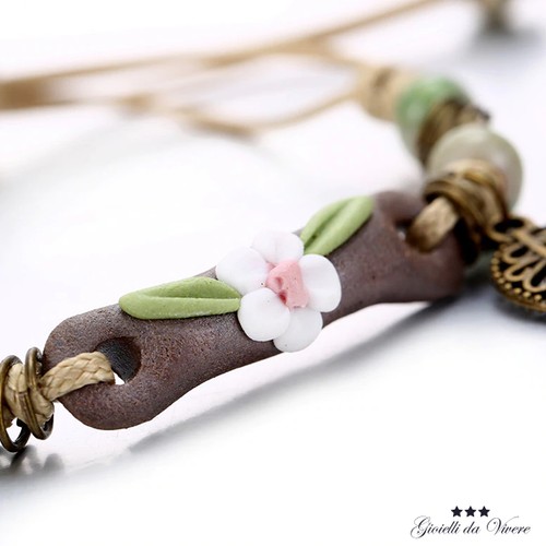 Corda bracciale perle fatto - perle, a