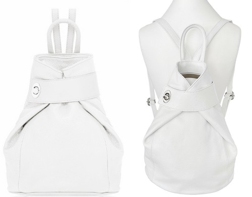 Zaino pelle bianca - pelle,
