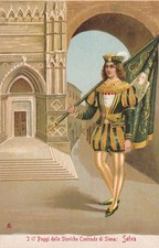 CARTOLINA DI SIENA ,I 17 PAGGI