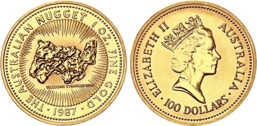 100 dollari oro 1987 - 100,