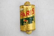 PARIS CYCLES LONDRA BICICLETTA D'EPOCA METALLO OTTONE SMALTO HEADBADGE