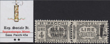 ITALIA RSI (Social) Pacchi n.45a varietà cv 1200$ CERT +Firmato FERRARIO MNH** R+