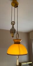 Lampadario A Sospensione  In Vetro Di Murano Giallo  Mid Century Vintage