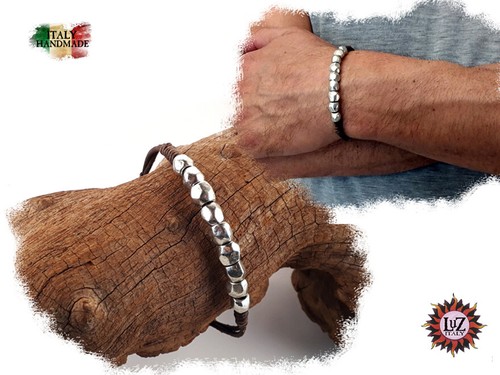 Bracciale uomo cuoio grezzo - bracciale,