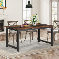 Tavolo Da Pranzo Industriale per 4-6 Persone, Rettangolare, 160 X 80 Cm, per Sal