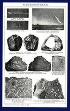 Stampa anno 1902 - Meteoriti