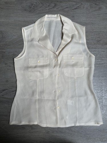 Camicia smanicata seta - , bianca