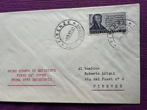 Italia 1956 busta fdc - italia, amedeo