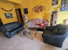 Set 3 divani in vera pelle verde scuro – perfette condizioni!