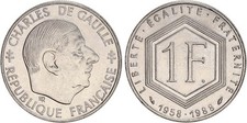 1 Franc Charles de Gaulle 1958-1988