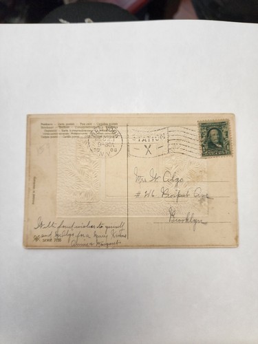 Cartolina epoca con - con, timbro