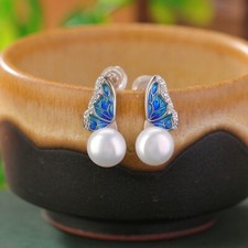 F02 Ohrringe blau verzierter