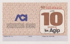 Miniassegni BUONI D'ACQUISTO / BENZINA ACI Litri 10 (marrone)