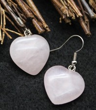 Orecchini pendenti vero quarzo rosa naturale con GARANZIA argento 925 NUOVI