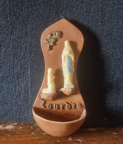 Acquasantiera lourdes madonna - acquasantiera,