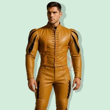 Body tuta uomo - pelle, gialla