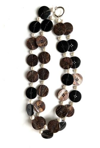Collana bottoni resina - collana, di