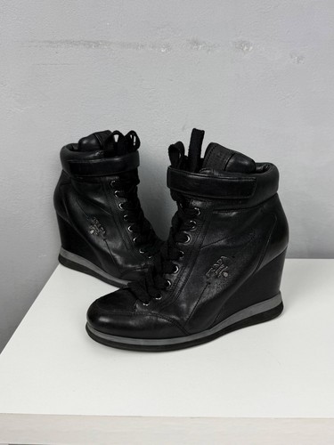 Sneakers prada nere con zeppa - sneakers,