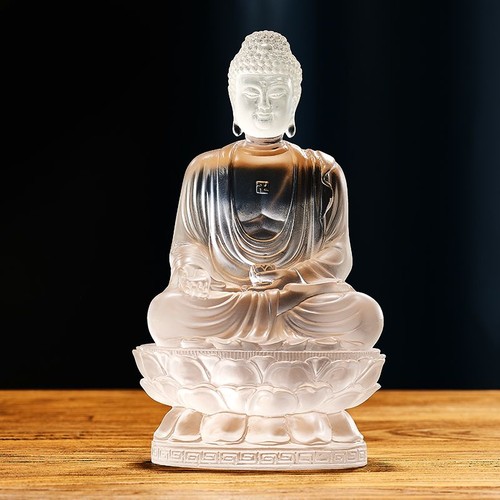 Statua tre buddha vetro - buddha,