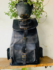 Zaino vintage da uomo zaino da viaggio borsa da palestra per laptop in pelle ...